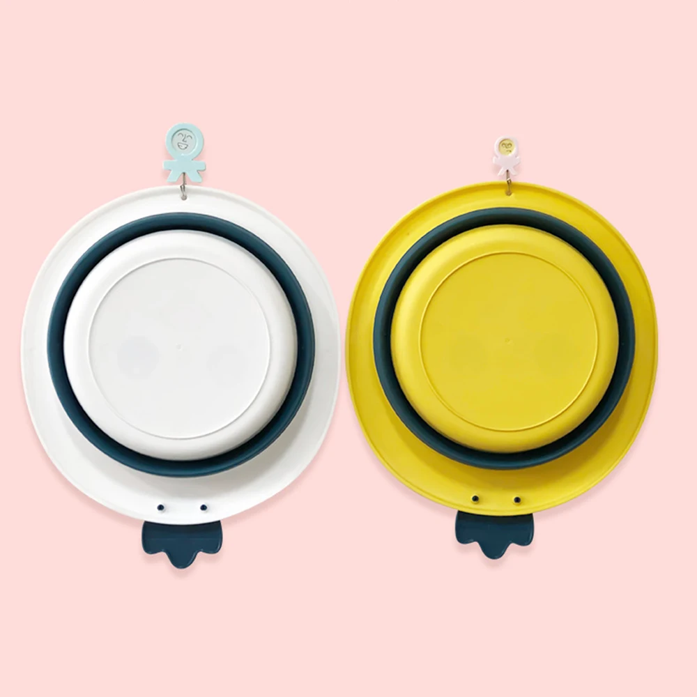 Laychee Plastic Baby Basin, 4L Capacity PP+TPE Round Washing Plastic Basin With Hanging Hole//