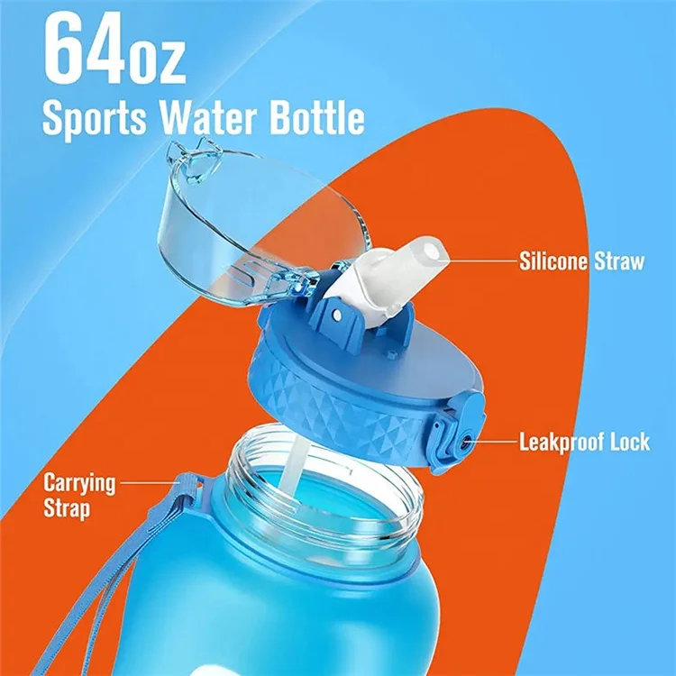 Best Price Transparent Convenient BPA-Free 2-Liter Water Bottle Gradient Colors for Gym Use Adults Only
