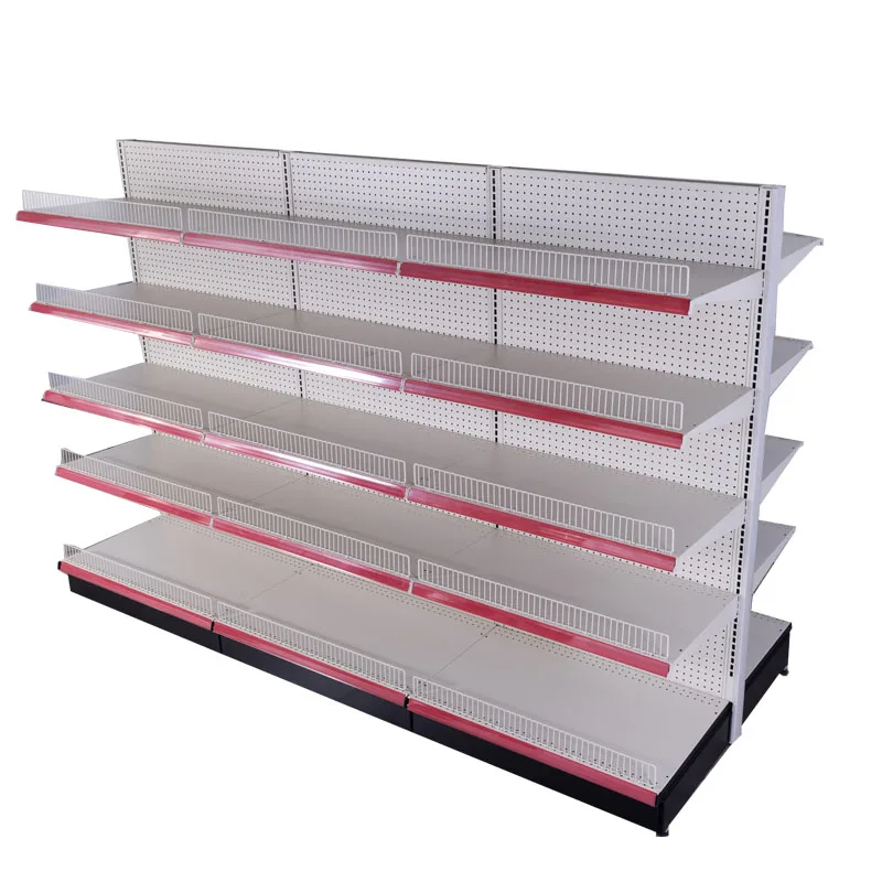 OEM Supermarket Gondola Shelving Rack Double-Sided Light Duty Metal Rack Shelves Estantes De Supermercado