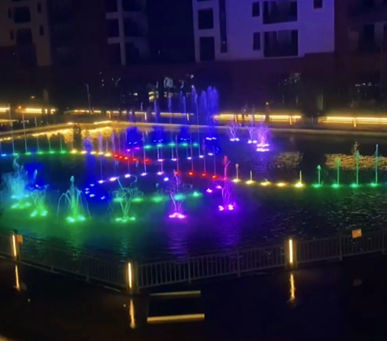 Professional Customized Musical Dancing Water Fountain Outdoor Music Fountain with 3D Model Design Metal Material