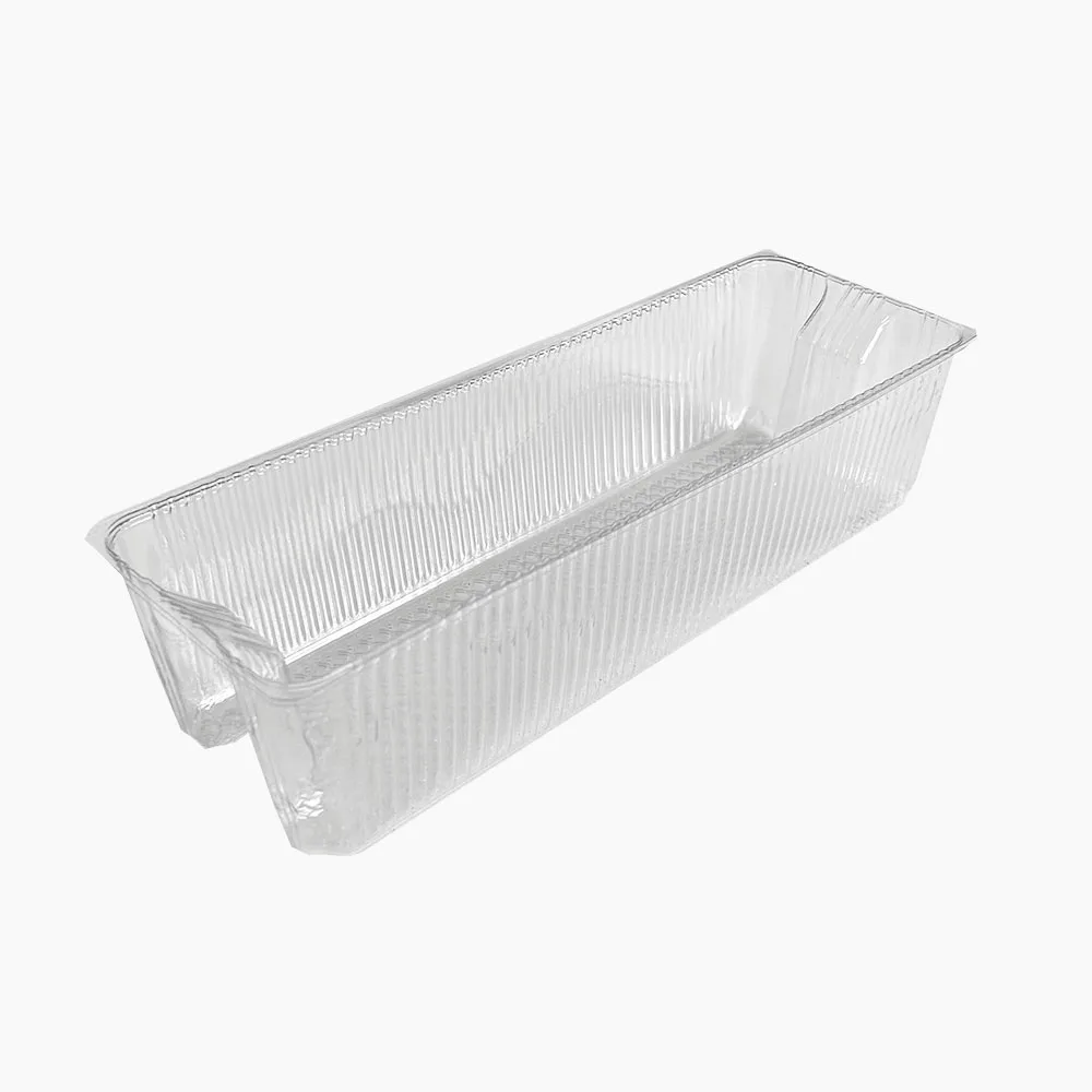Sustainable Clear Rectangular Tray for Pastry and Dessert Packaging