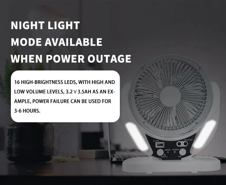 Small Super Power Manufacturers of Solar Car Fan 6 Inch Built-in Battery Solar Table Fan kit for Outdoor Camping or Home Use