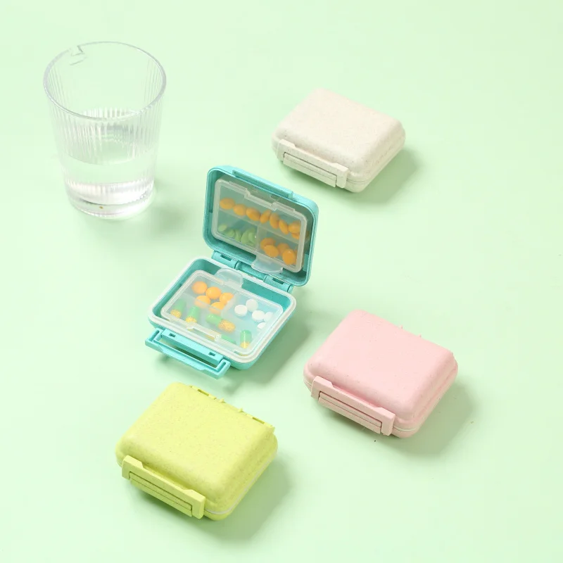 Plastic Pill Box Medicine Storage Case 6 Compartment Pill Dispenser Box Organizer Vitamin Capsules Storage Box