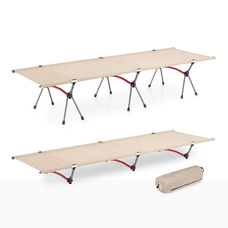 JSJM Outdoor Camp Bed Ultra-Light Portable Office Nap Simple Single Bed Folding Picnic Camping Bed