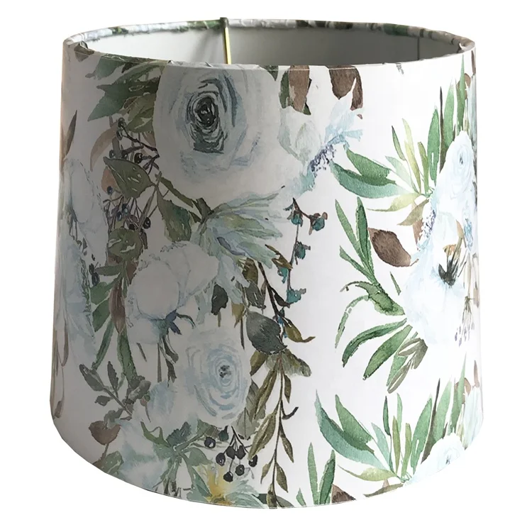 
6 Inch Lighting Parts Lampshade Custom Printed Pvc Fabric Colored Lamp Shades 