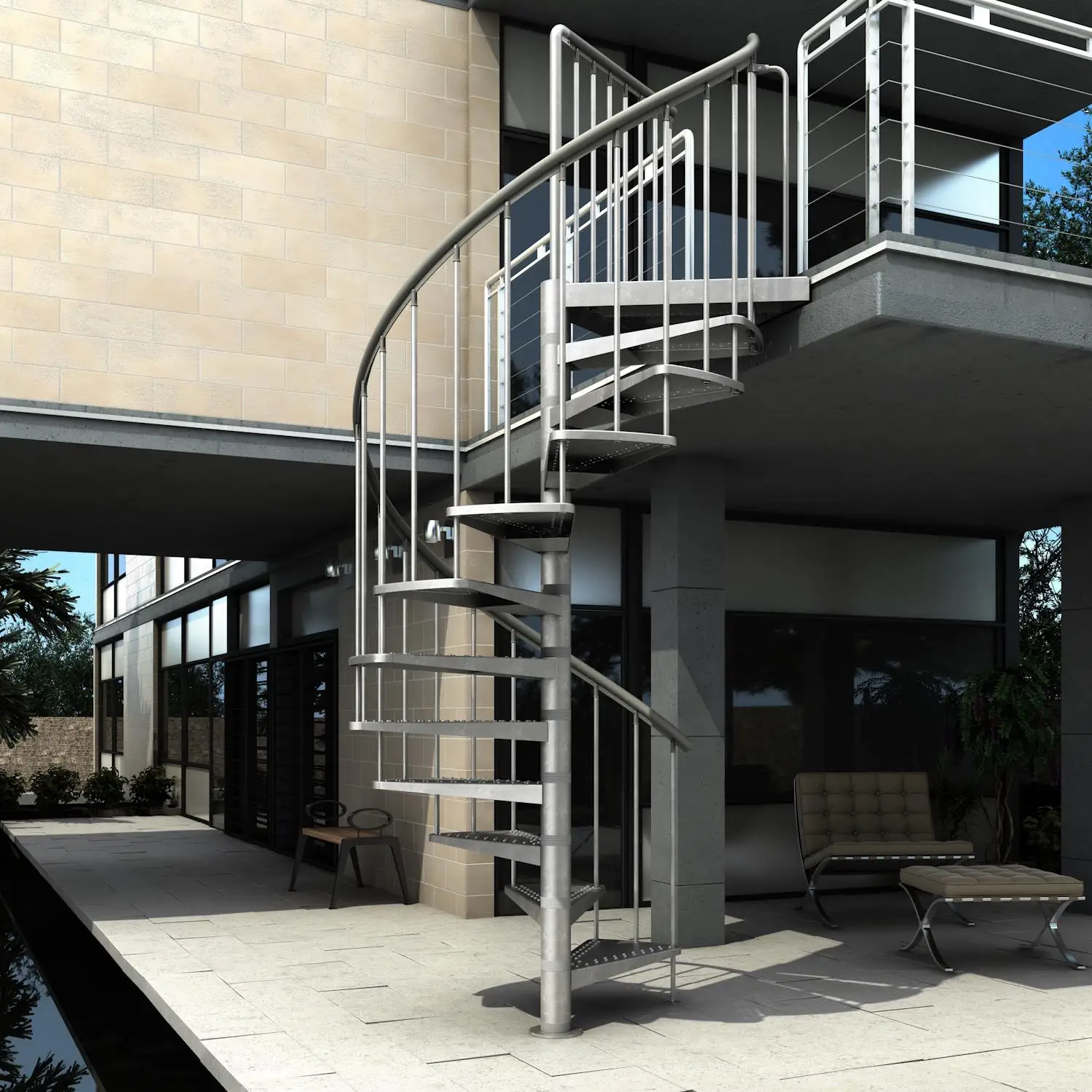 US Australia Hot sale outdoor spiral staircase resident metal staircase From the Foshan factory in China