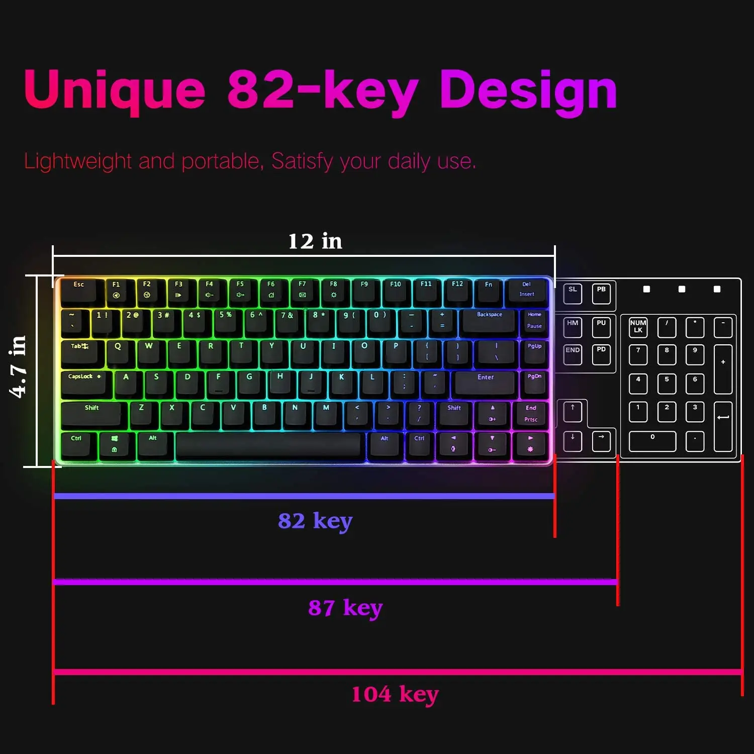 AJAZZ AK33 компактная 82 клавиши с защитой от привидения RGB подсветкой Механическая игровая клавиатура для Win PC