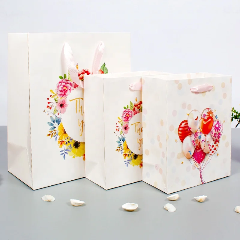 New boutique handbag bronzing craft gift bag  high-grade fancy white paper card fancy paper gift bag