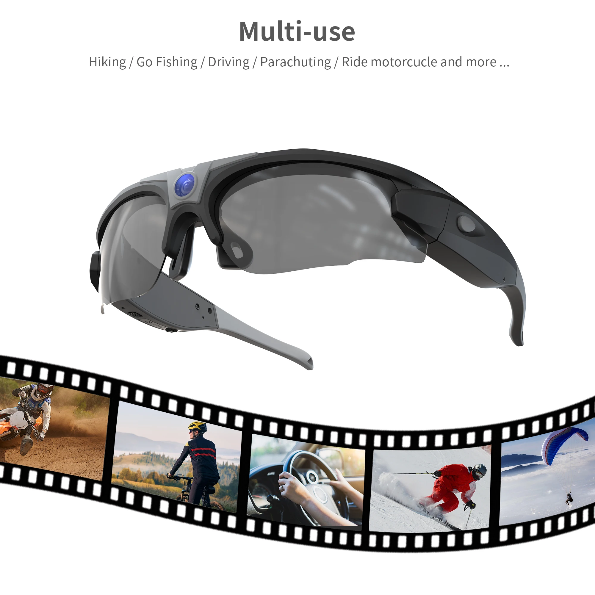 Full HD 1080P Video Photo Wifi Glasses Sunglass Camera with UV Protection Eyewear For Sport Traveling