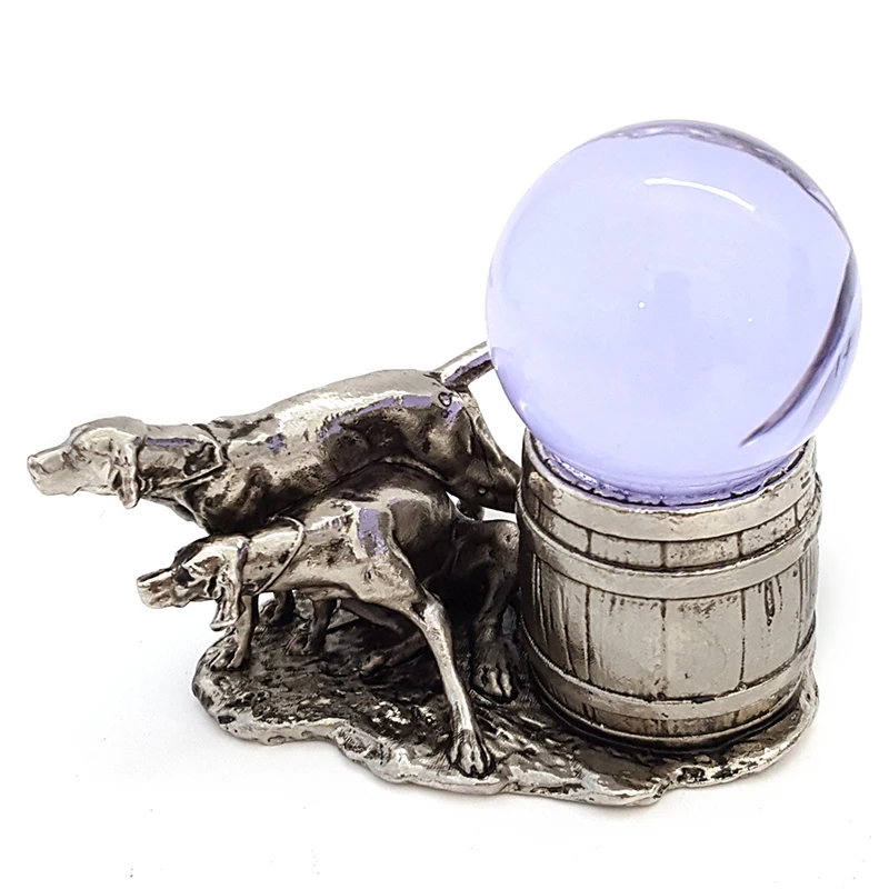 Halloween Christmas creative double dog crystal ball base retro crafts decoration home table ball bracket