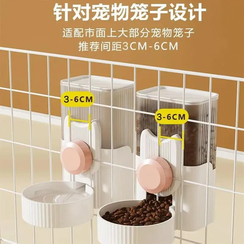 Automatic feeders dogs bottles feeding hanging cages pets Double bowls Hanging water dispenser for cats