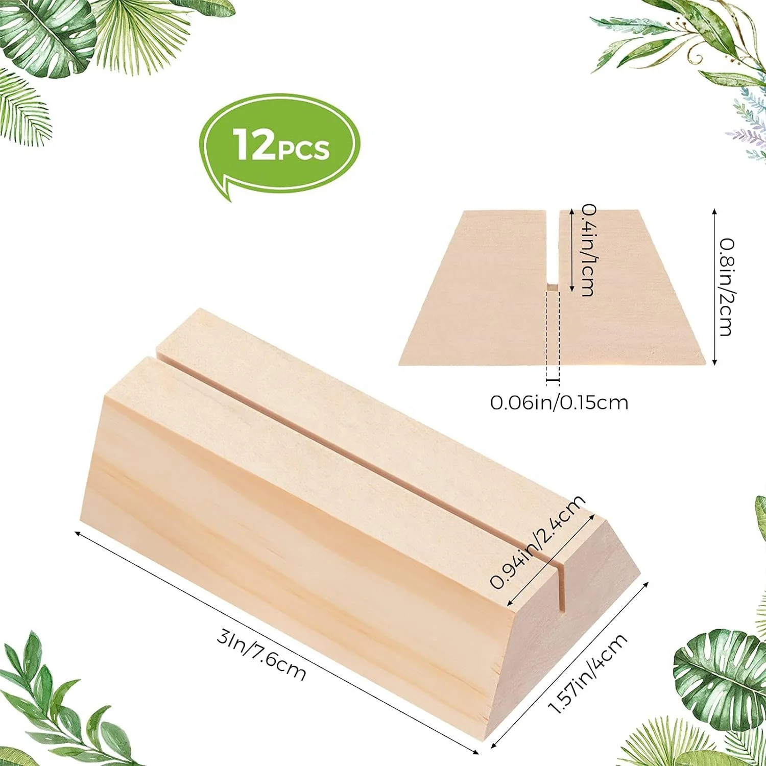 Wood Place Card Holders Wooden Table Number Holder Sign Support Stands for Name Card for Wedding Birthday Party