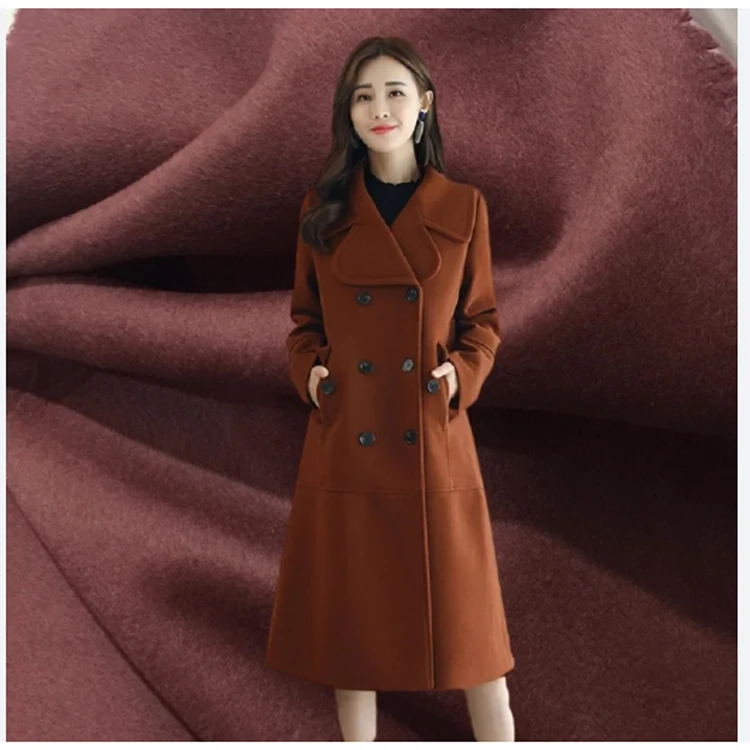 Wholesale custom 100% pure wool fabric Cashmere italian knitted woven fabric for autumn winter clothes