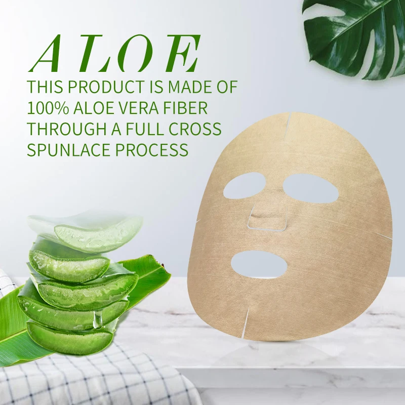 50gsm Spunlace Non-woven Fabric Aloe Vera Fiber Facial Sheet Mask Manufacturer  plain weave Processing customized