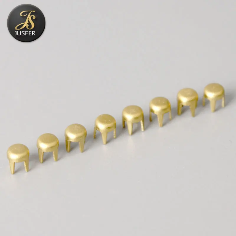 Flat back round prong studded nailhead metal studs for clothing