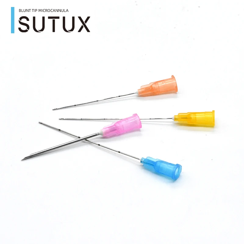 Sutux Disposable Stainless Steel 18g 21g 22g 23G 25g 27g Types of Cannula and Sizes