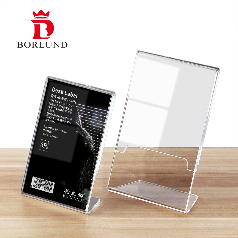 BORLUND Acrylic sign holder table menu holder price display stand   acryl stand plastic table stands frame photo display