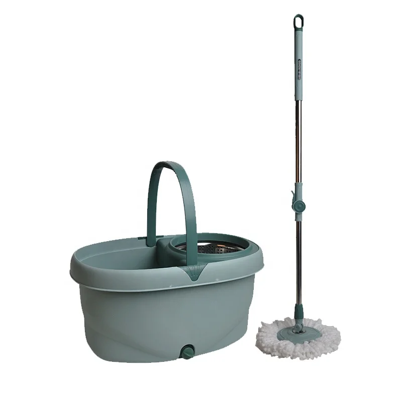 Wholesale 2 in 1 bucket roto mop stainless steel telescopic rod  360 roto mop for indoor