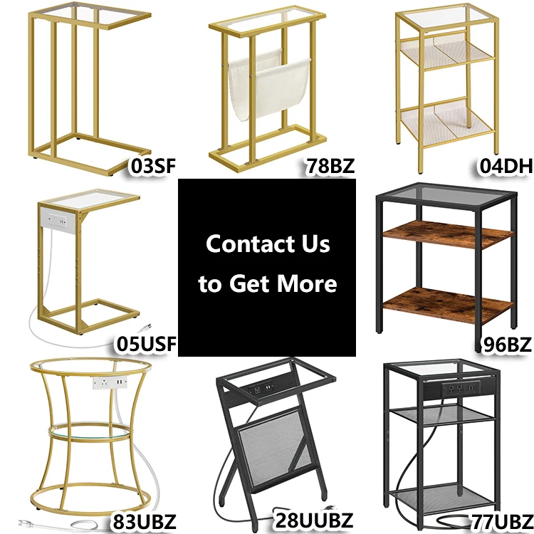 Wholesale Glass Side Tables, HOOBRO Brand Top Tempered Glass End Table, Modern Glass Lamp Table for Living Room