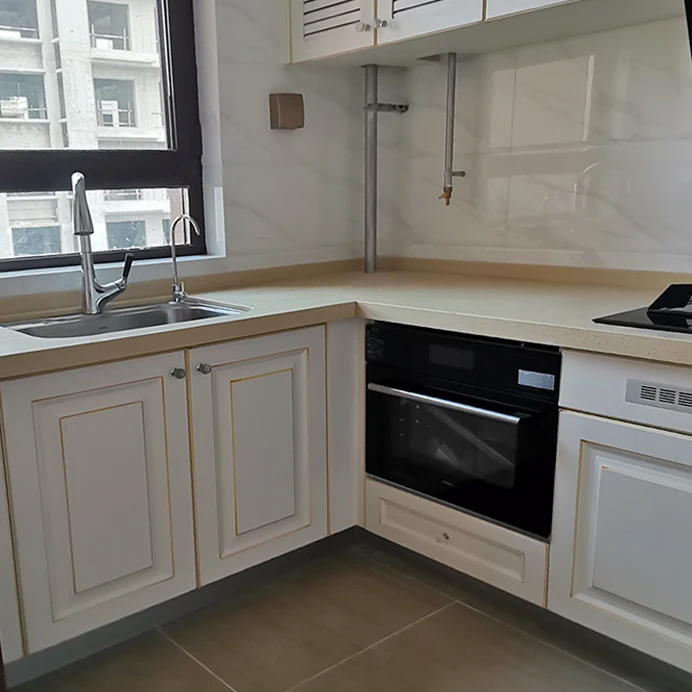 Solid wood integral cabinet kitchen quartz stone furniture