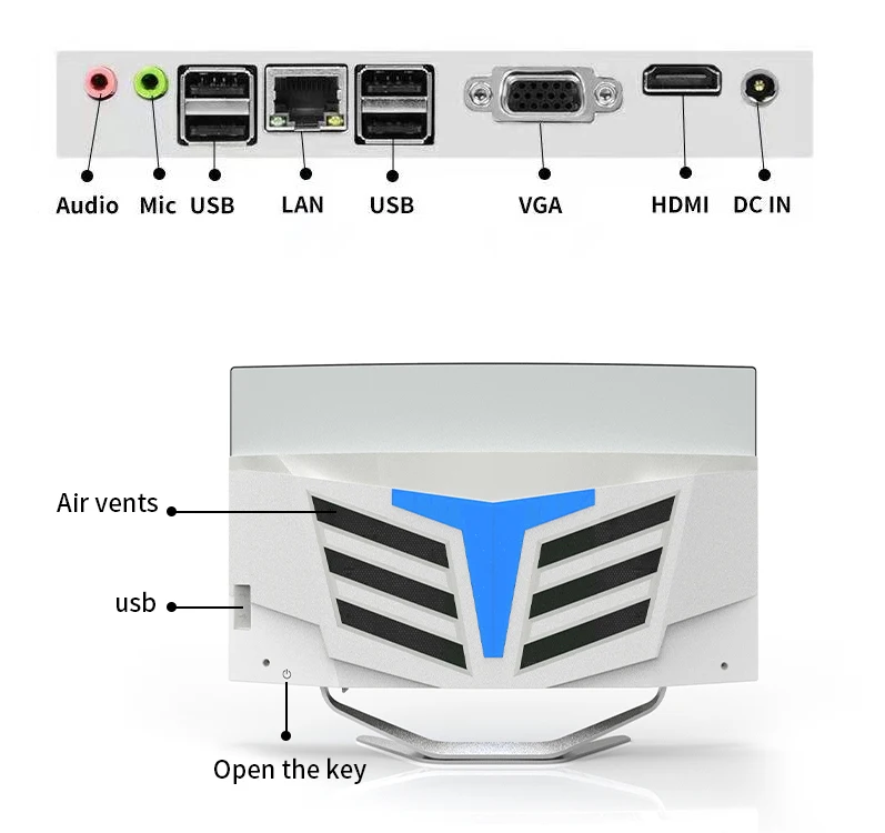 27 inch industrial price cheap hot sale core i3/i5/i7 curved screen all-in-one computers desktops gamer gaming  all in one pc