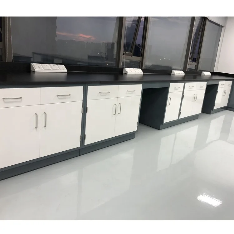 
Lab furniture metal work bench laboratory steel table with movable cabinet 