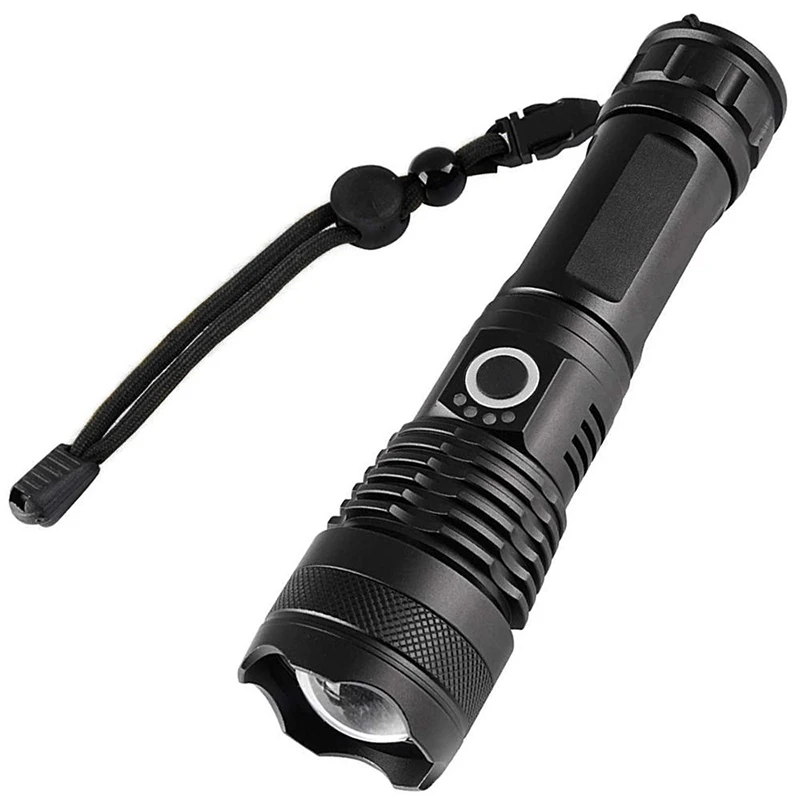 USB Rechargeable Spotlight Strong Light High Lumens P50 Flashlights & Torch Zoomable Tactical Flashlight for Outdoor