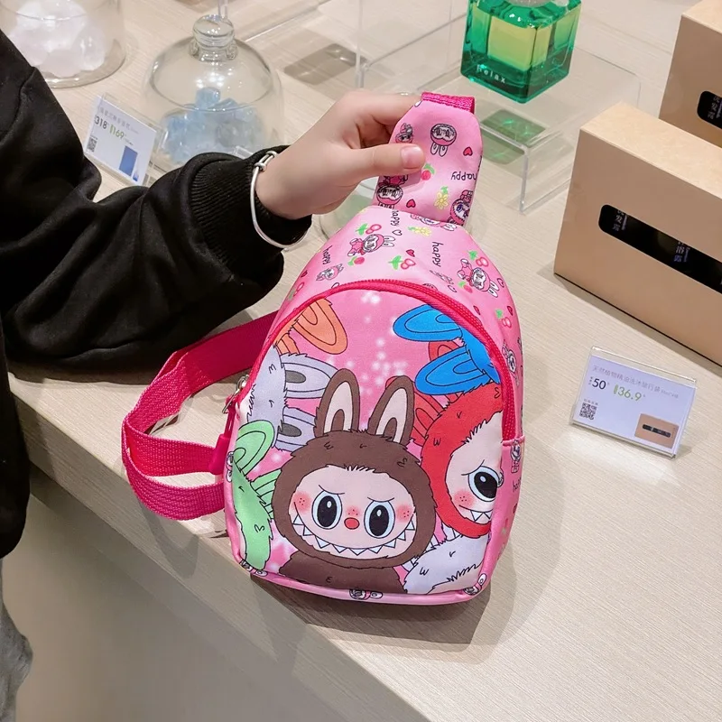 New Labubu Chest Bag Fashion Cartoon Monsters LabubuCoin Purse Cute Wholesale Crossbody Bags for Kids Students Gift