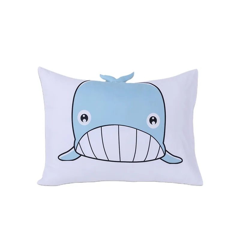 3D Whale digital envelope printed Pillow Cover super soft Breathable microfibre Pillowcase envelope