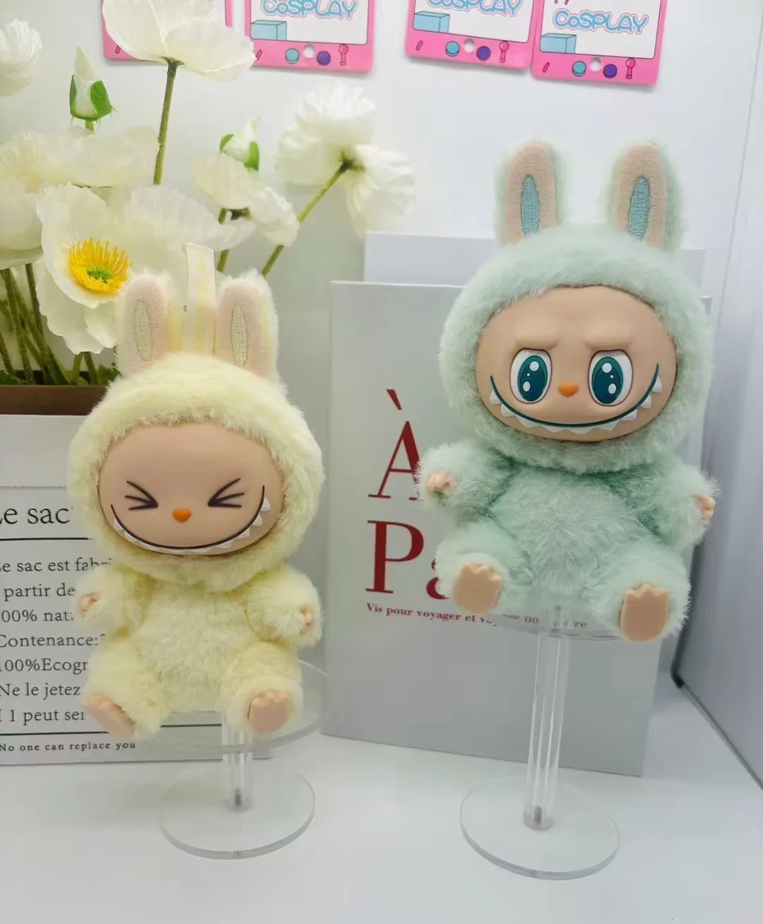 New 2.0 Labubu The Monsters Sit And Party Vinyl Blind Box Heart-Beating Macaron Children Pendant Decoration Birthday Gifts