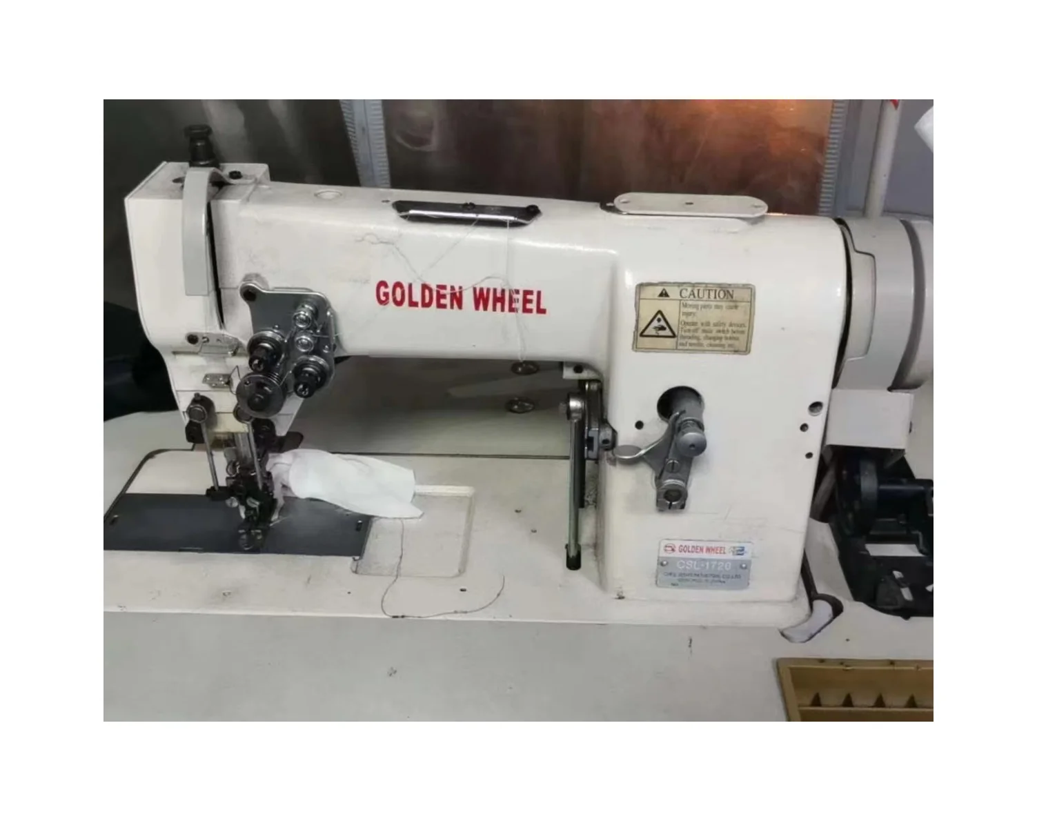 Best Price Golden Wheel CSL 1720 Series Double Needle Picot Stitch Flatbed Industrial Sewing with Rhombic Hole