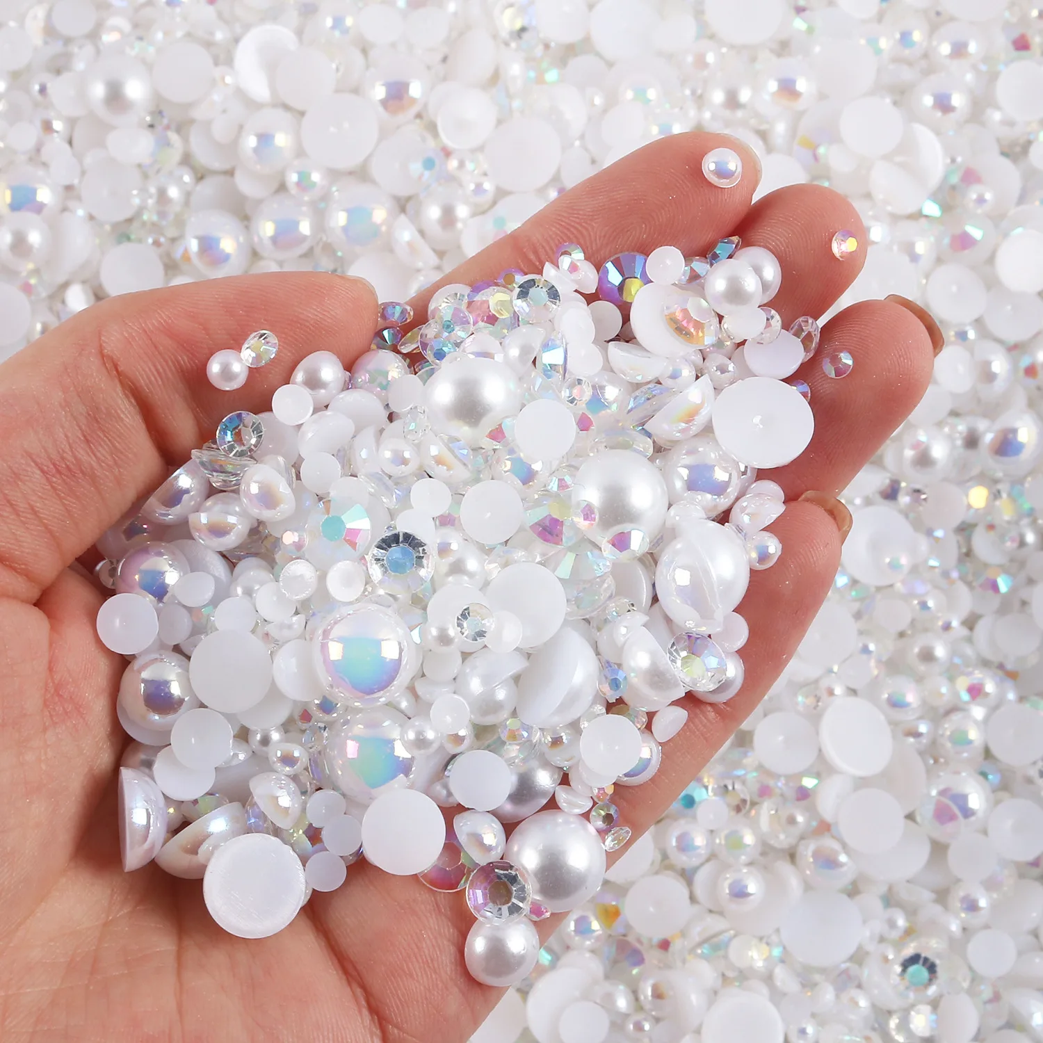JC Crystal wholesale mixed size 30g flat back pearl , Hot sales multi color plastic abs half flatback pearl rhinestone for craft