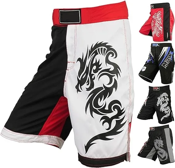 Custom design men and women mma shorts sublimation 100% polyester fabric fight shorts mma jiu jstu kickboxing shorts