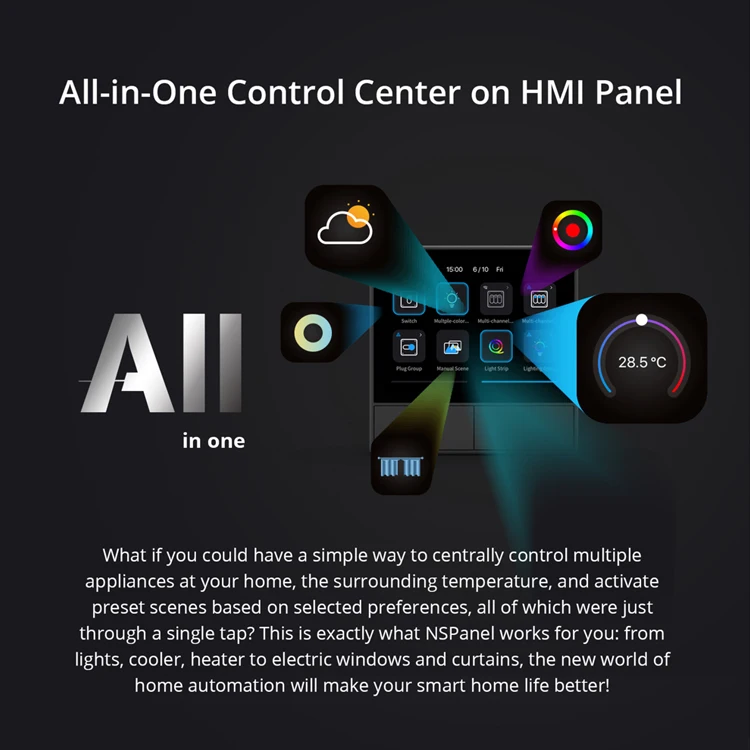 Wifi Wireless Thermostat Smart Scene Display Switch Sonoff NSPanel with APP Remote Function