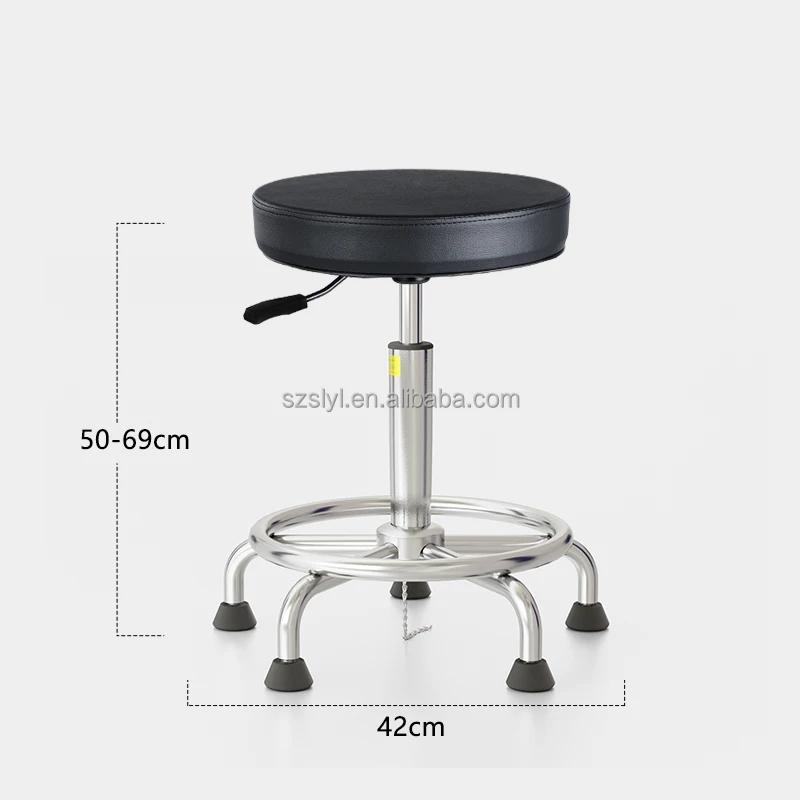 Antistatic ESD PU Leather Black Laboratory Stool PU Foam Chair