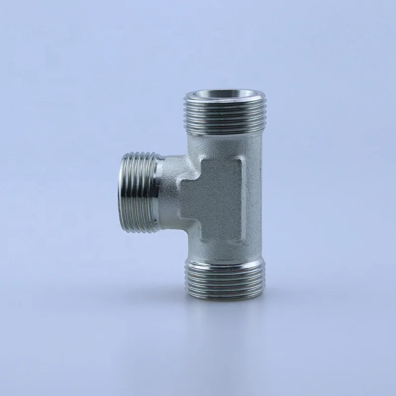 AC AD external thread tee connector hydraulic hose connector connects hose to valve plate