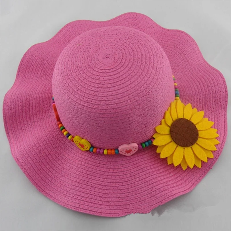 Popular Cute Child Sun Beach Summer Panama Straw Hat With Mini Little Girls Accessories Sombrero Hat