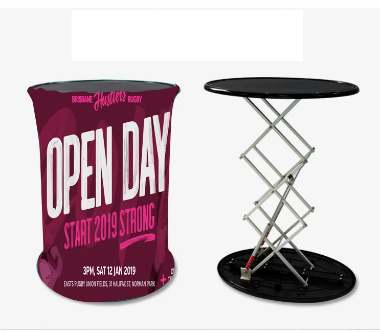 Factory Wholesale High Quality Pop up table Front Desk Lifting Folding Custom Design Promotional Reception Desk Folding Counter