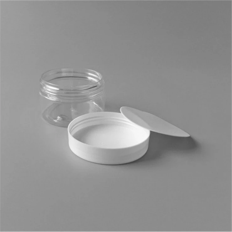 60mm diameter 50-200ml  plastic containers for food PET material with 4 colors lids stock available