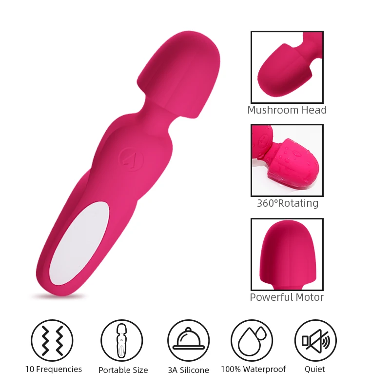 Lealle 2022 Release Mushroom Head Cute Rotating G spot stimulation Mini Vibrators for Woman Massager AV Wand
