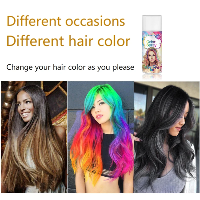 Factory Wholesale Popular Color Dye Hair Color Spray Temporary Custom Washable Color Highlight Hair Spray