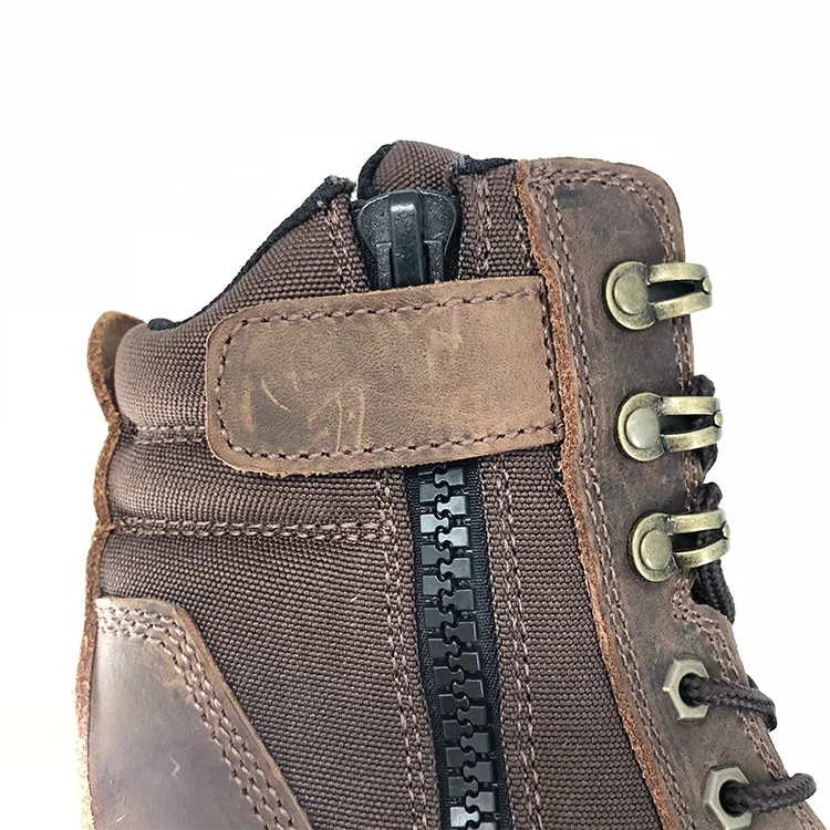 
China Factory Wholesale fashionable High Quality genuine leather safety shoes steel toe ankle high work shoes 