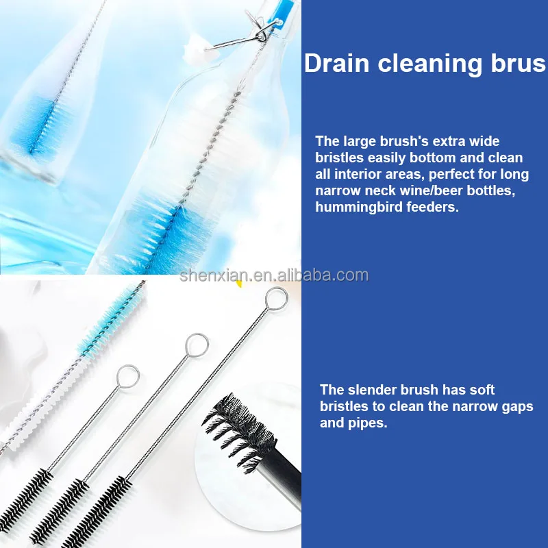 Long Water bottle cleaner Brushes Kitchen Scrub Washing Set