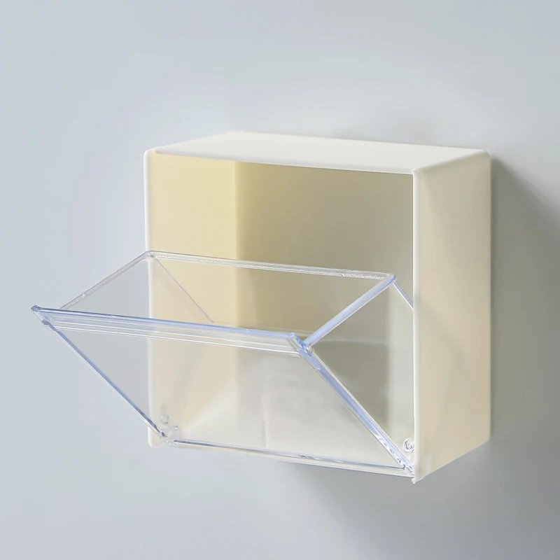 Wall mounted storage box High appearance level dormitory bathroom storage box Makeup cotton lipstick head rope storage box