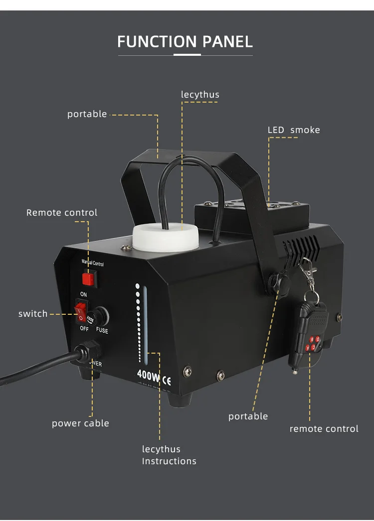haze machine for stage dj disco equipment Hot sale Low Price Alarm 400W Fog Cannon Machine