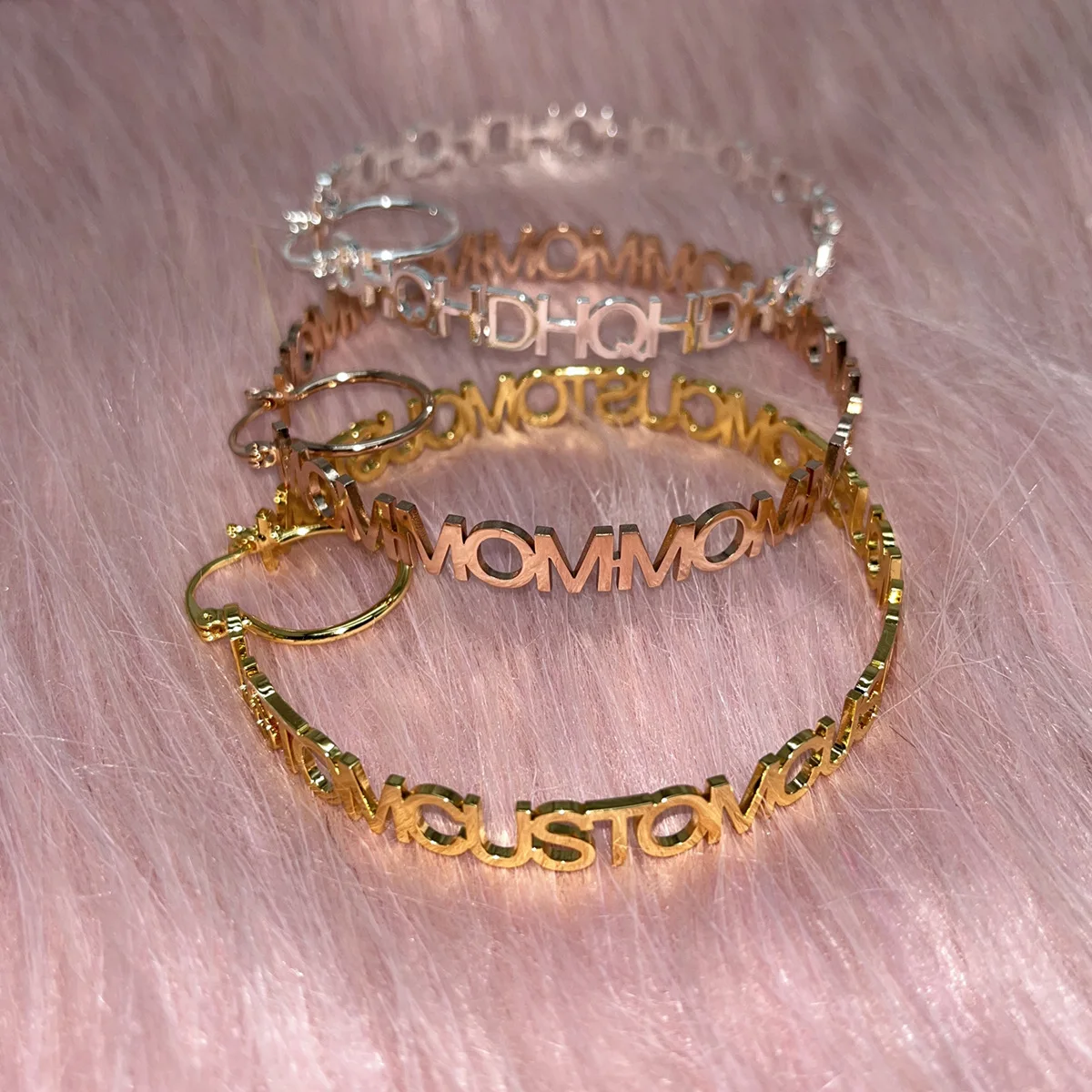 Fashion Boho Custom Personalised letters Name alphabet big Hoop Earrings Stainless Steel Jewelry for Women Girls