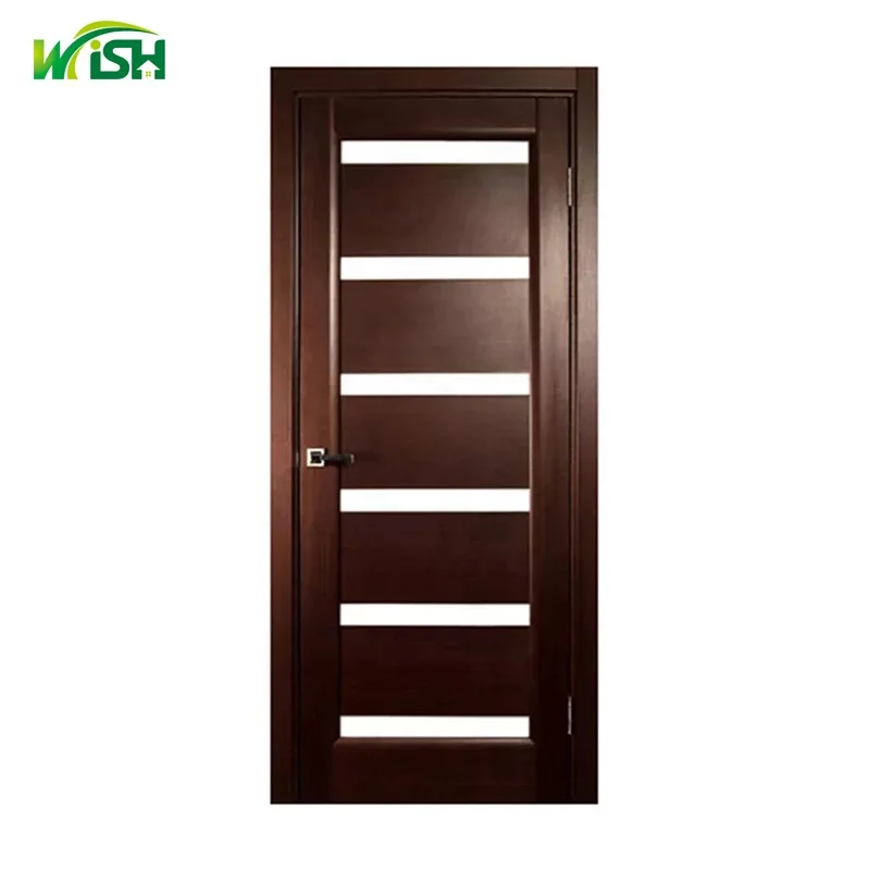 High quality solid core water proof wooden glass door interior glazed kitchen wooden doors