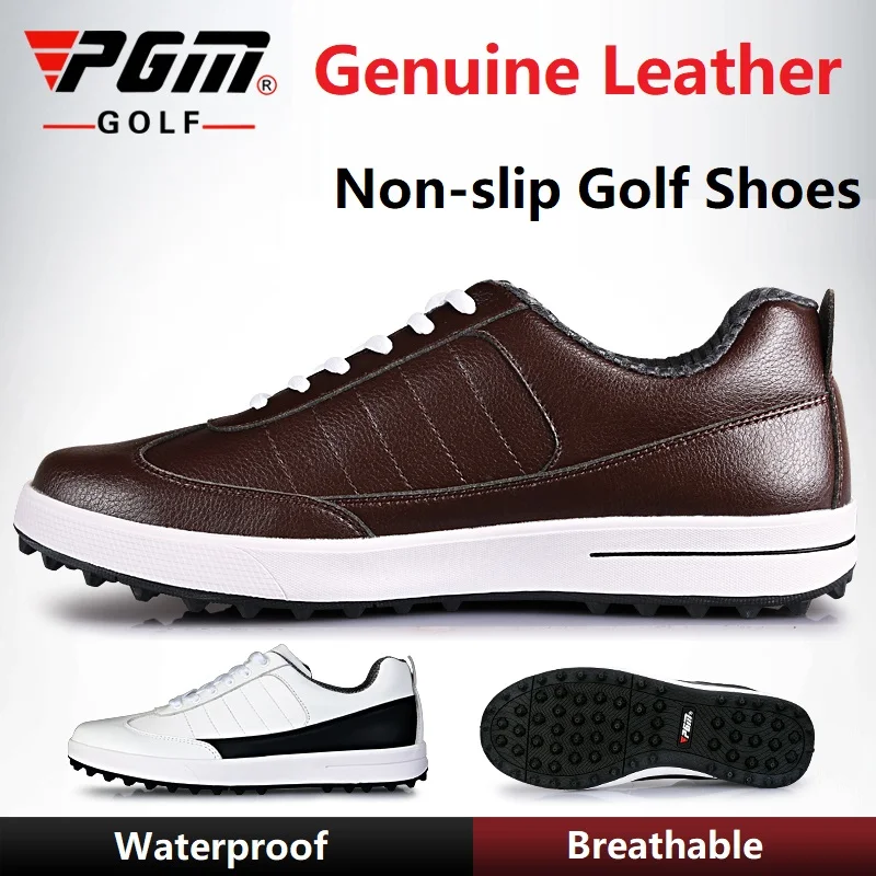 
Pgm Golf Shoes Men Sport Shoes Pgm Genuine Leather Waterproof Male Golf Sneaker Spikes Anti-Slip Shockproof Male Shoes 39-46 