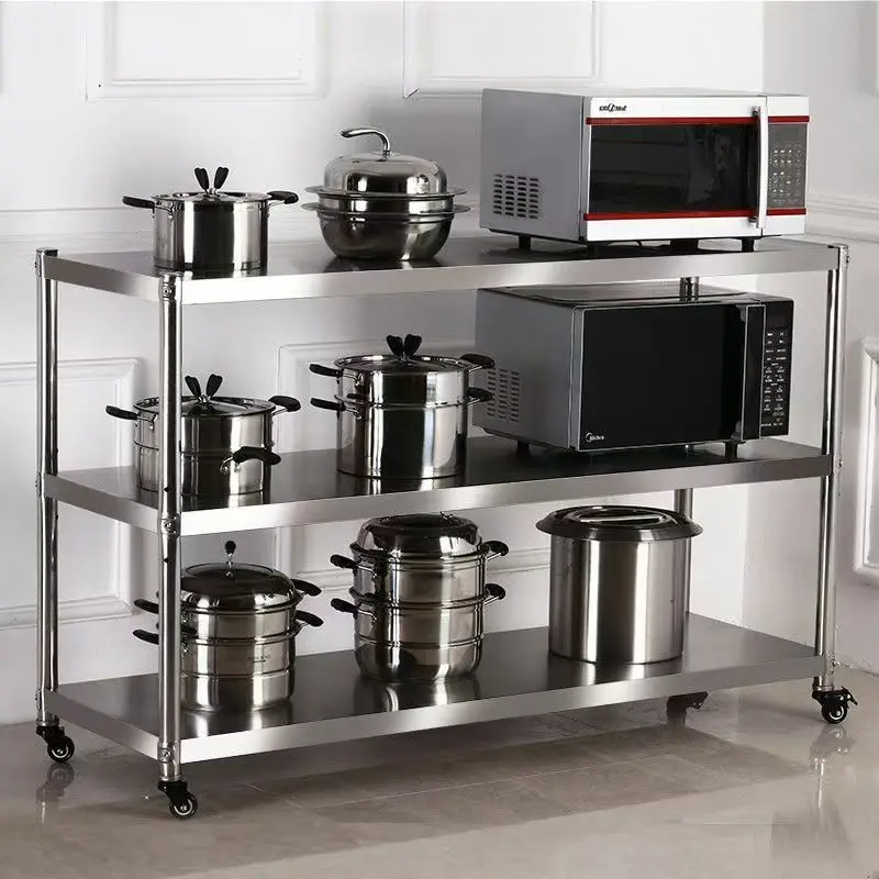 Stainless Steel Restaurant Service Trolley/3 Ties Restaurant Food Serving Trolley/ Food Catering Cart