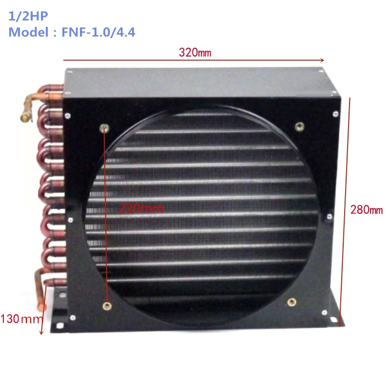 1.0HP copper tube heat exchanger finned refrigeration unit mini condenser and evaporator coil
